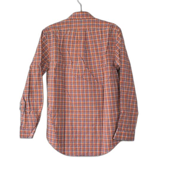 Ralph Lauren Sz M Custom Fit Men's Button Down Shirt Long Sleeve Orange Plaid - Picture 2 of 7